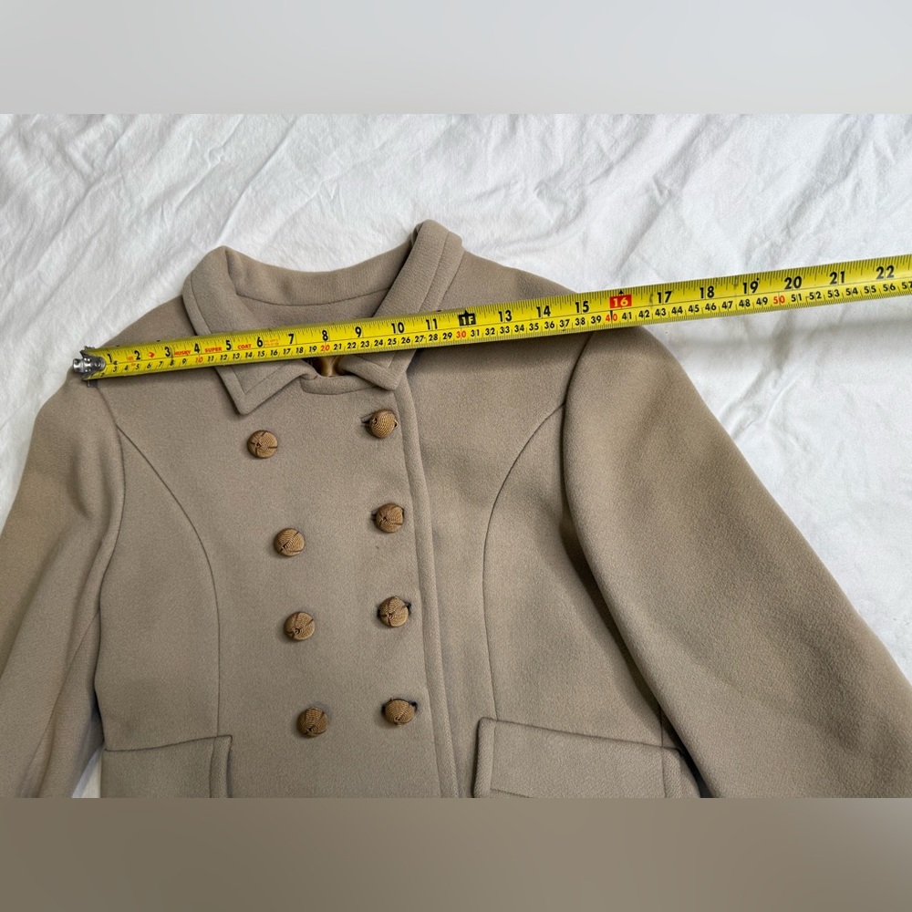Ben Zuckerman for Lord & Taylor Vintage 1960s Wool Coat Taupe Fit & Flare Size 8 - Picture 12 of 15